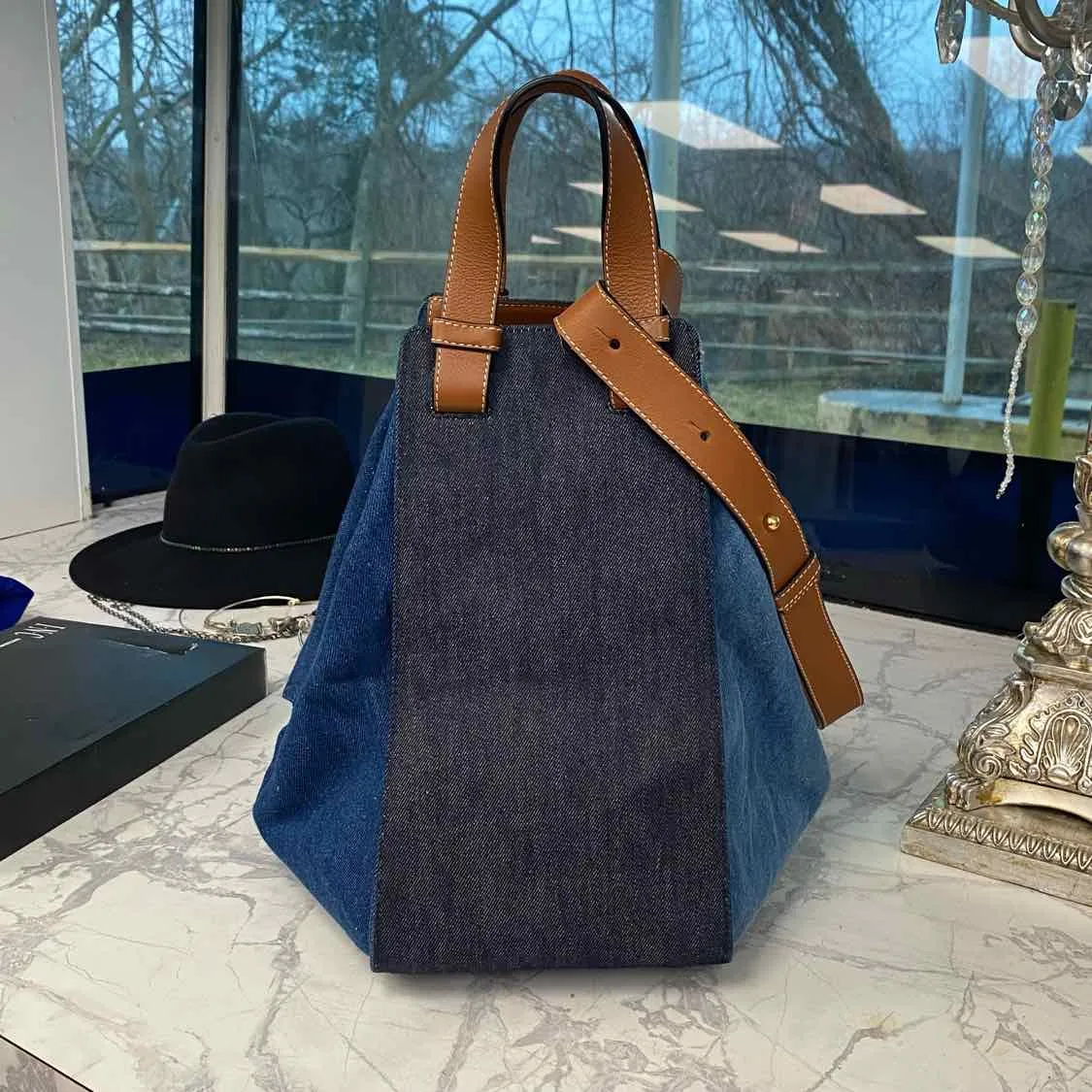 Loewe Denim Denim Hobo Bag
