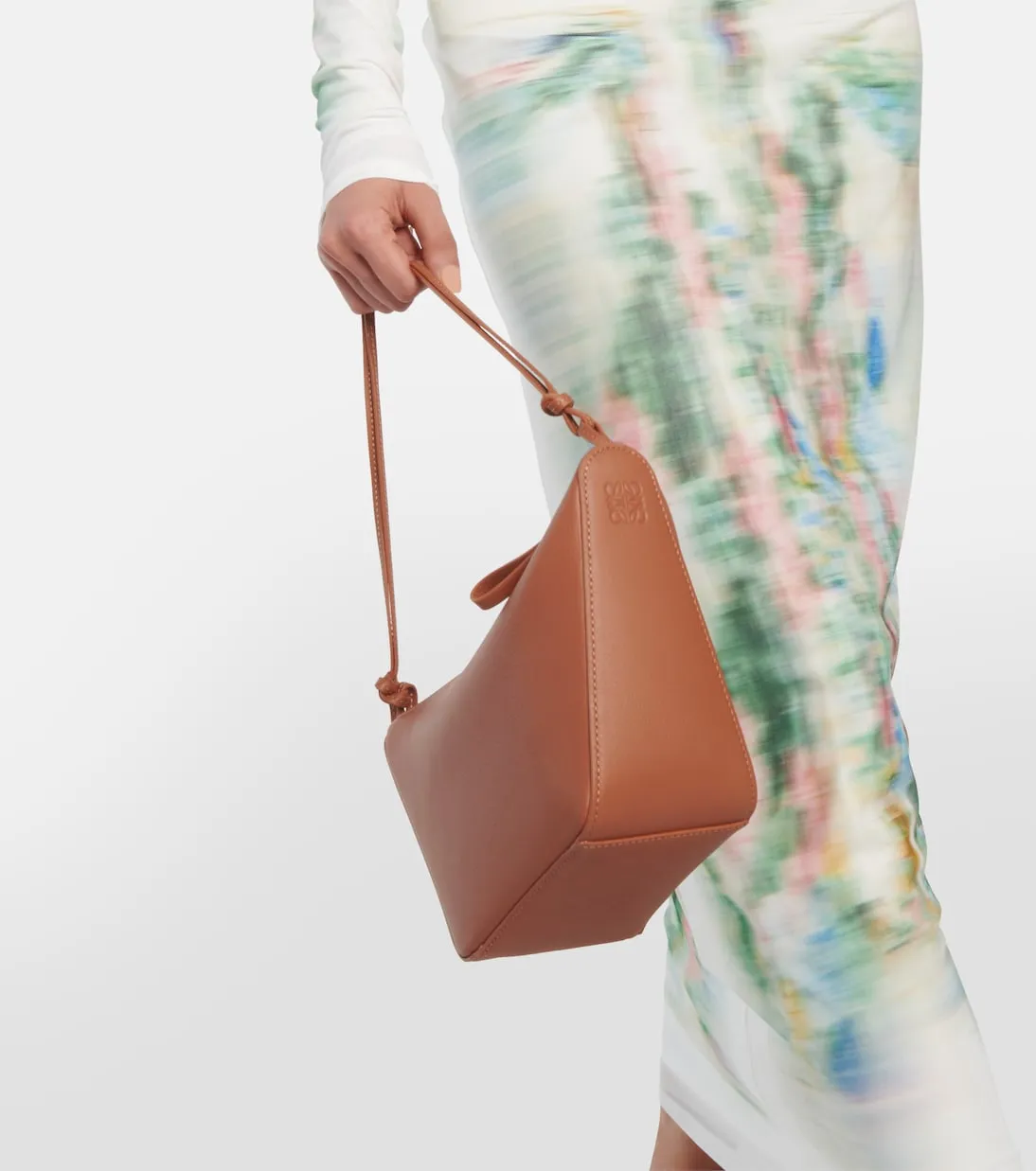 Loewe mini hammock leather shoulder bag, brown