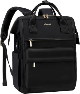 LOVEVOOK Laptop Backpack Purse for Women Waterproof Teacher Nurse Bag, 17.3 inch Work laptop Bag with USB Port, Business Travel Computer Backpack