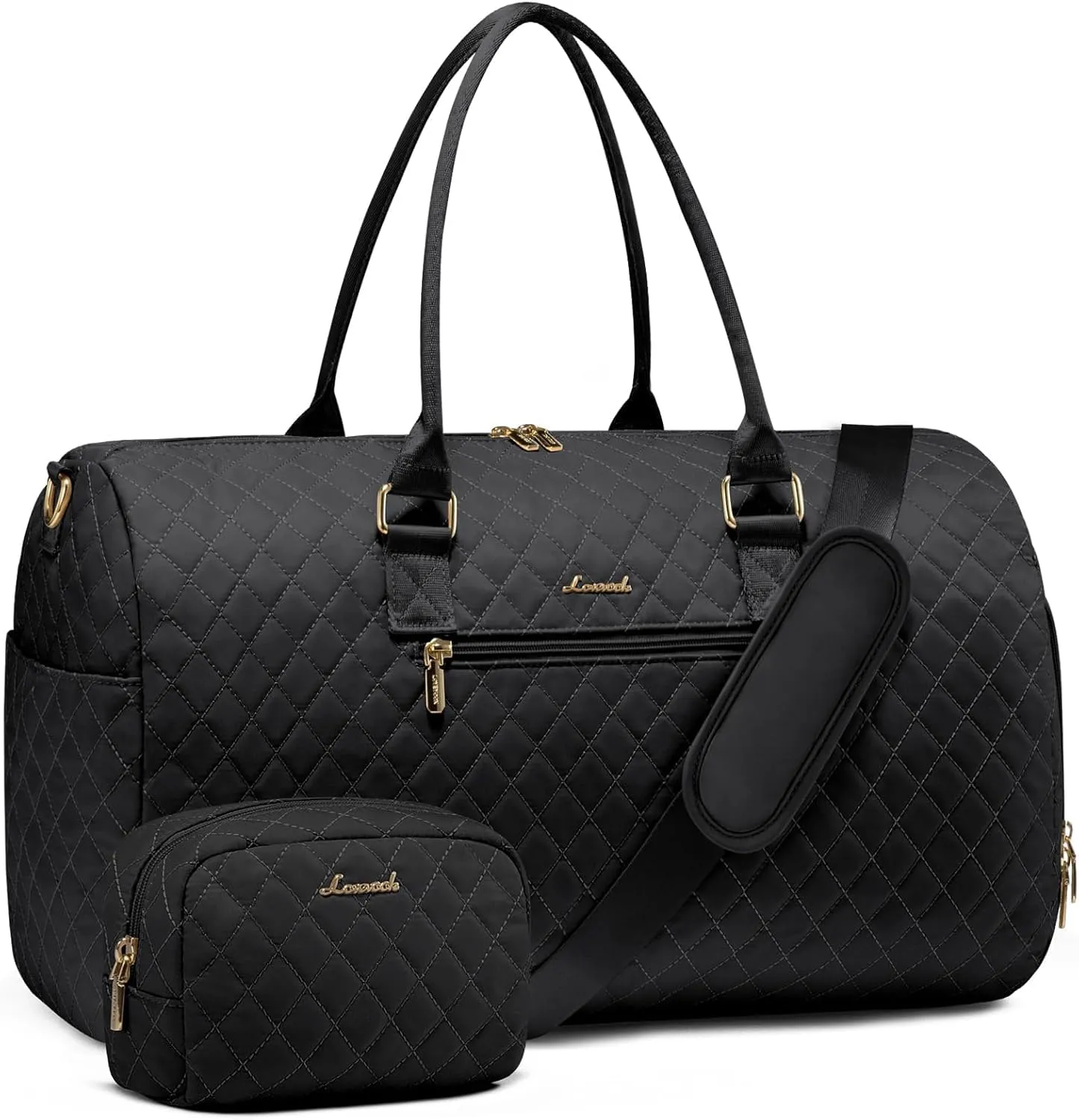 LOVEVOOK Travel Duffle Bag, Weekender Bag for Women with Toiletry Bag, Carry on Overnight Bag with Shoe Compartment, Gym Duffel Bag with Wet Pocket, Mommy Hospital Bags for Labor and Delivery
