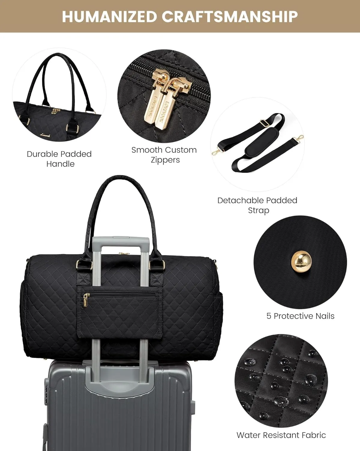 LOVEVOOK Travel Duffle Bag, Weekender Bag for Women with Toiletry Bag, Carry on Overnight Bag with Shoe Compartment, Gym Duffel Bag with Wet Pocket, Mommy Hospital Bags for Labor and Delivery