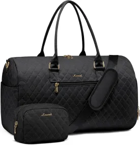 LOVEVOOK Travel Duffle Bag, Weekender Bag for Women with Toiletry Bag, Carry on Overnight Bag with Shoe Compartment, Gym Duffel Bag with Wet Pocket, Mommy Hospital Bags for Labor and Delivery