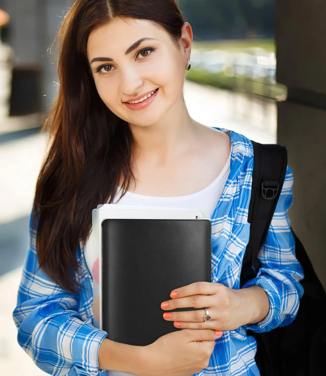 MoKo 7-8 Inch Tablet Sleeve, PU Leather Briefcase Slim Stylish Case Pouch Fit with New iPad Mini (A17 Pro) 8.3" 2024, iPad Mini 6/5/4/3/2/1, Galaxy Tab S2 8.0, Tab A 8.0, ZenPad Z8s 7.9, Black