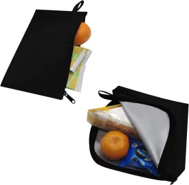 Moyad Reusable Sandwich Snack Bags, 2 Pack Zipper Lunch Pouches, Dishwasher Safe & BPA Free, Compact Food Storage for Work, Travel, Picnic, Black