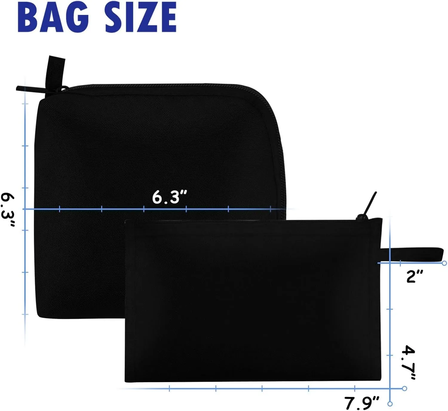 Moyad Reusable Sandwich Snack Bags, 2 Pack Zipper Lunch Pouches, Dishwasher Safe & BPA Free, Compact Food Storage for Work, Travel, Picnic, Black
