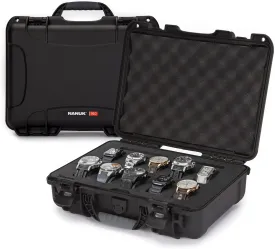 NANUK 910 Waterproof Watch Travel Case - 10 Slot Watch Briefcase, Impact-Resistant, Dustproof, Carry-On Approved, Premium Foam Interior, 14.3" x 11.1" x 4.7" - Made in North America (Black)