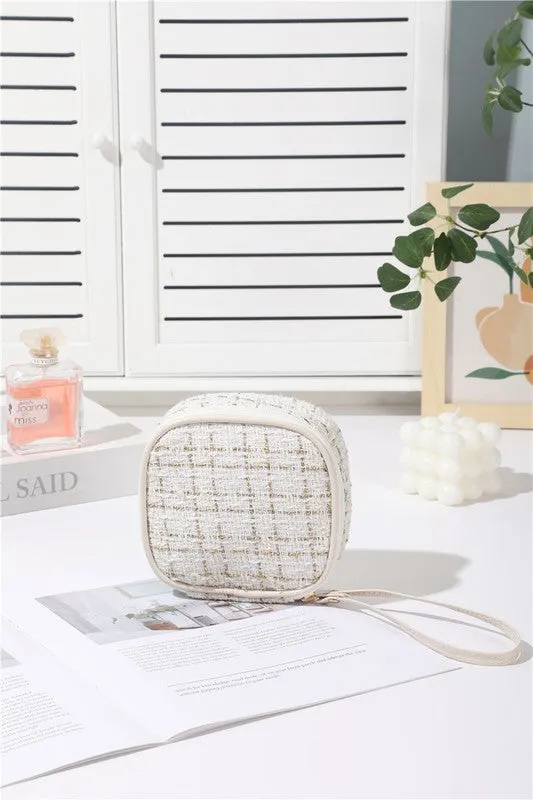 NEW MINI CHANEL QUILTED COSMETIC TRAVEL BAG (IVORY)