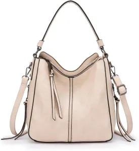 Realer Hobo Crossbody Bags for Women Designer Faux Leather Hobo Handbags Retro Large Size Shoulder Bag Bucket Purse