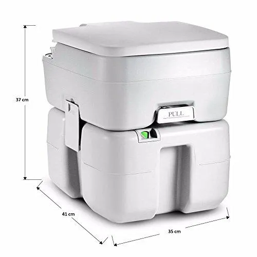 SereneLife Outdoor Portable Toilet with Carry Bag, Travel Toilet with Level indicator | | 3 Way Pistol Flush | Rotating Spout, for Camping, Boating, Traveling & Roadtripping