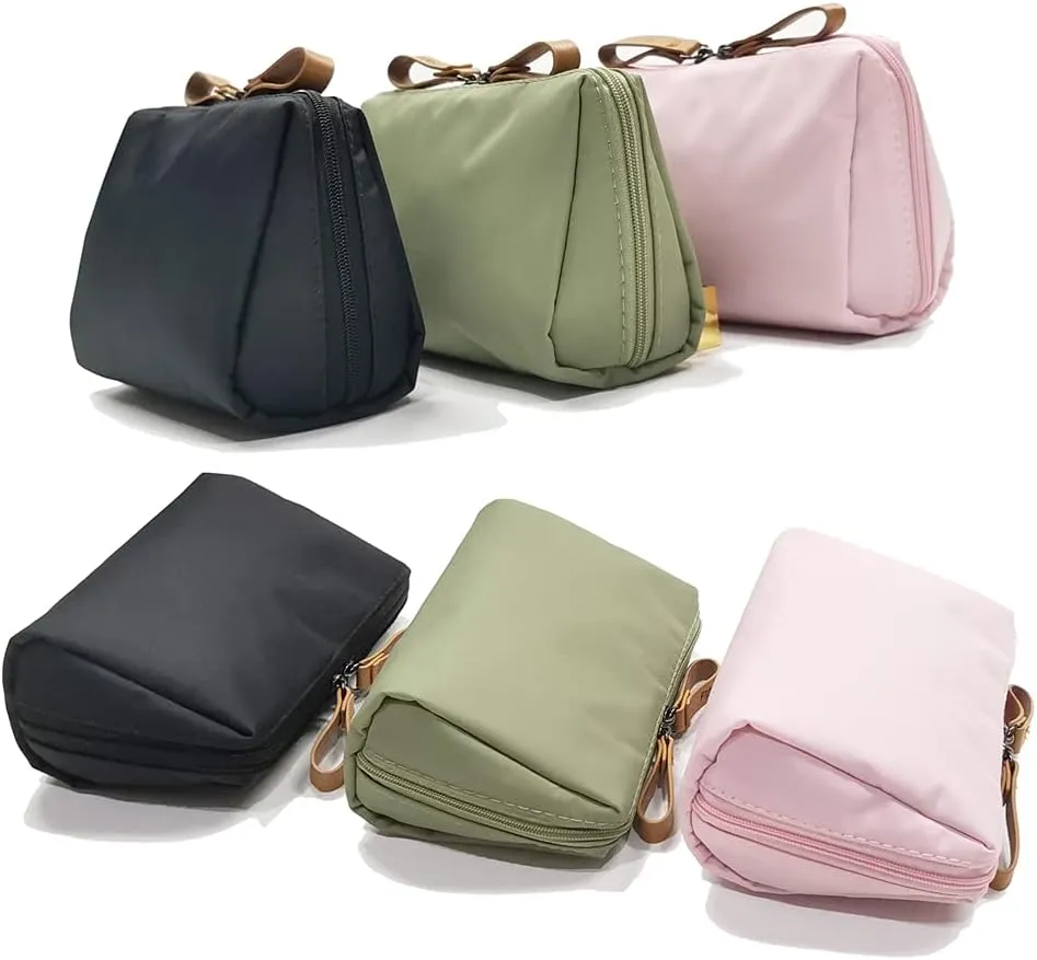 Small Makeup Bag for Purse, Makeup Pouch Small Cosmetic Bag Mini Portable Handbag for Women and Girls (Rouge Pink)