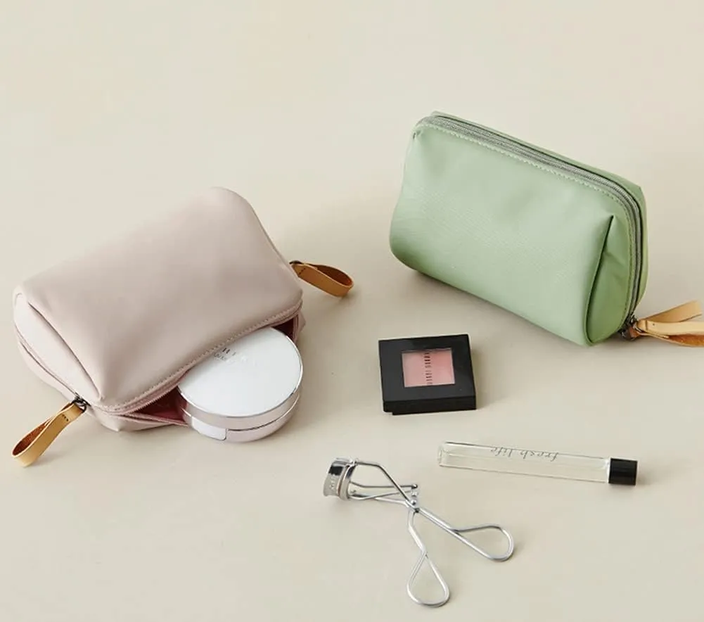 Small Makeup Bag for Purse, Makeup Pouch Small Cosmetic Bag Mini Portable Handbag for Women and Girls (Rouge Pink)