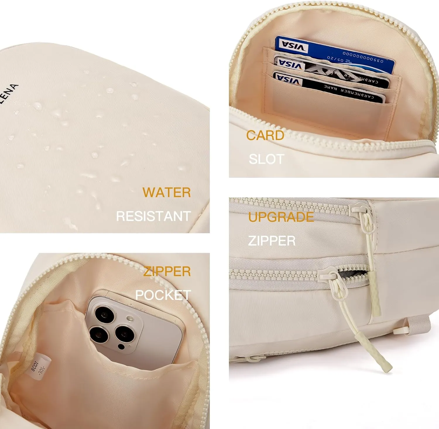 Telena Sling Bag for Women Crossbody Bags Fashion Fanny Pack Cross Body for Travel Hiking Cycling 1-Beige