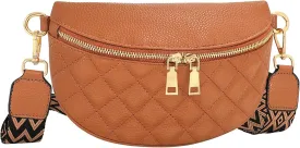 WERFORU Small Crossbody Sling Bag for Women Fanny Packs Faux Leather Chest Bag for Travel