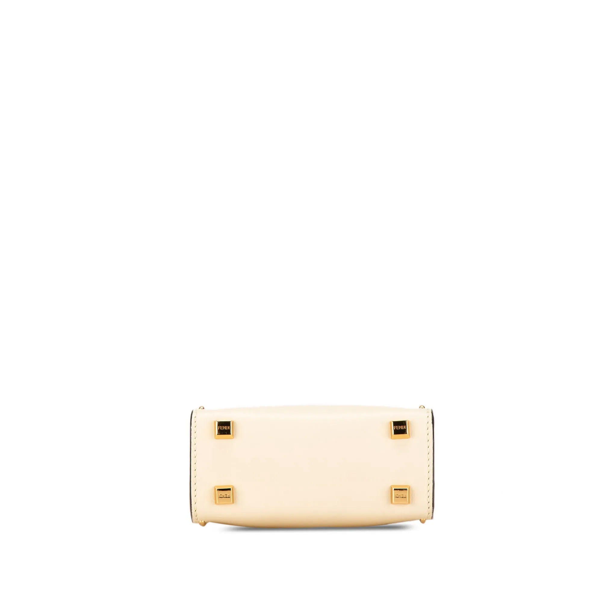 White Fendi Mini Leather Sunshine Shopper Tote Satchel