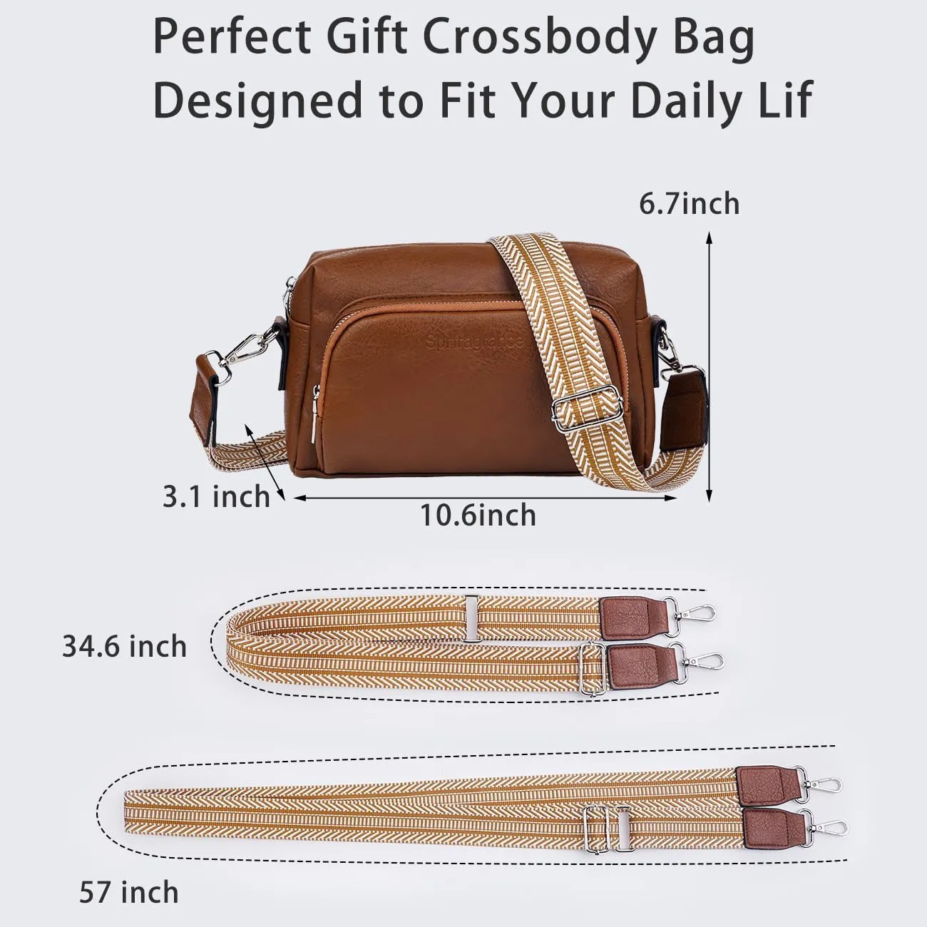 Women's Crossbody Handbags Vegen Leather Purses 2Pcs Hobo Purse Bags Wallet Set with 2 Adjustable Guitar Strap