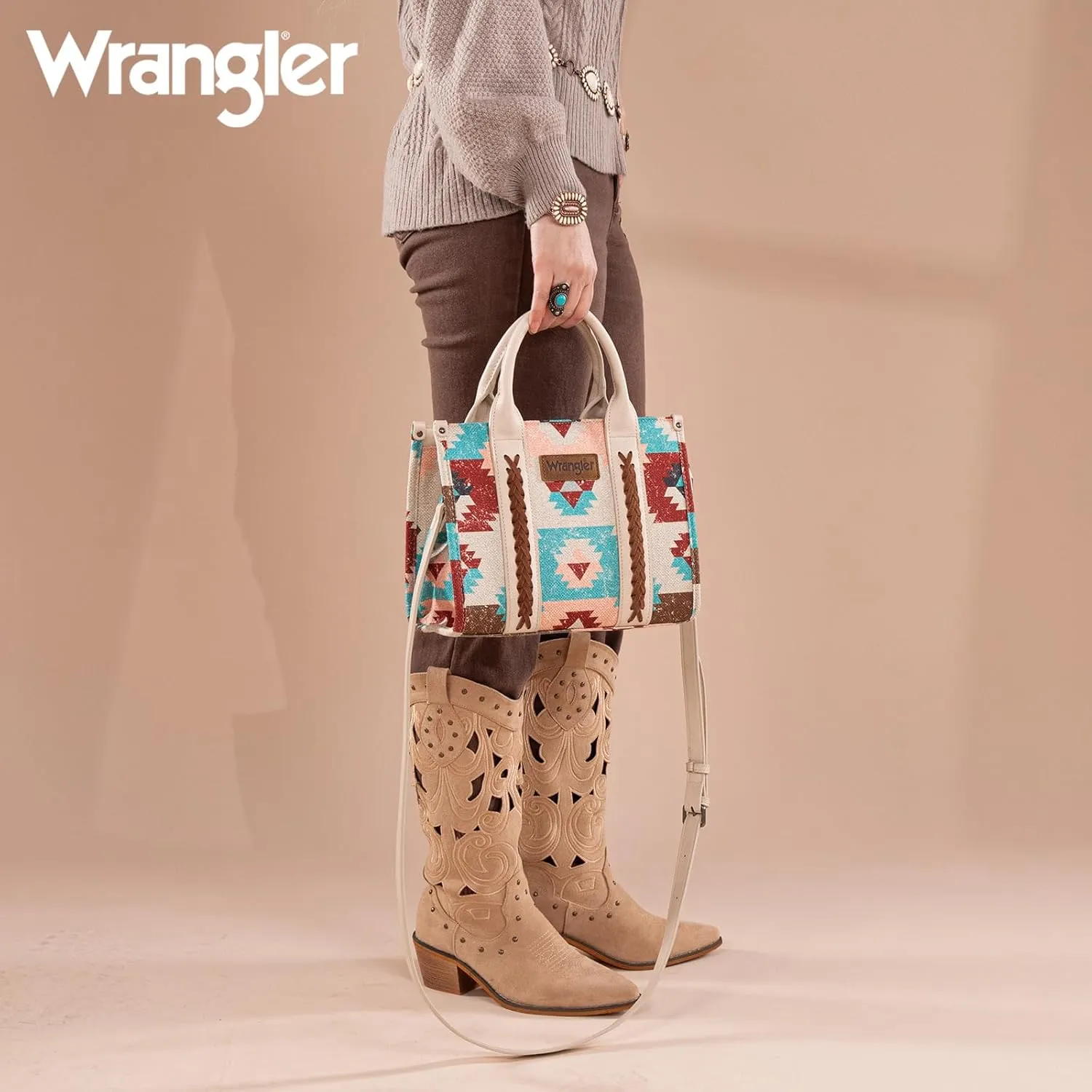 Wrangler Boho Tote Bag Aztec Top Handle Handbags and Purses
