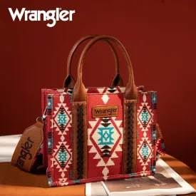 Wrangler Burgundy Southwestern Print Small Canvas Tote