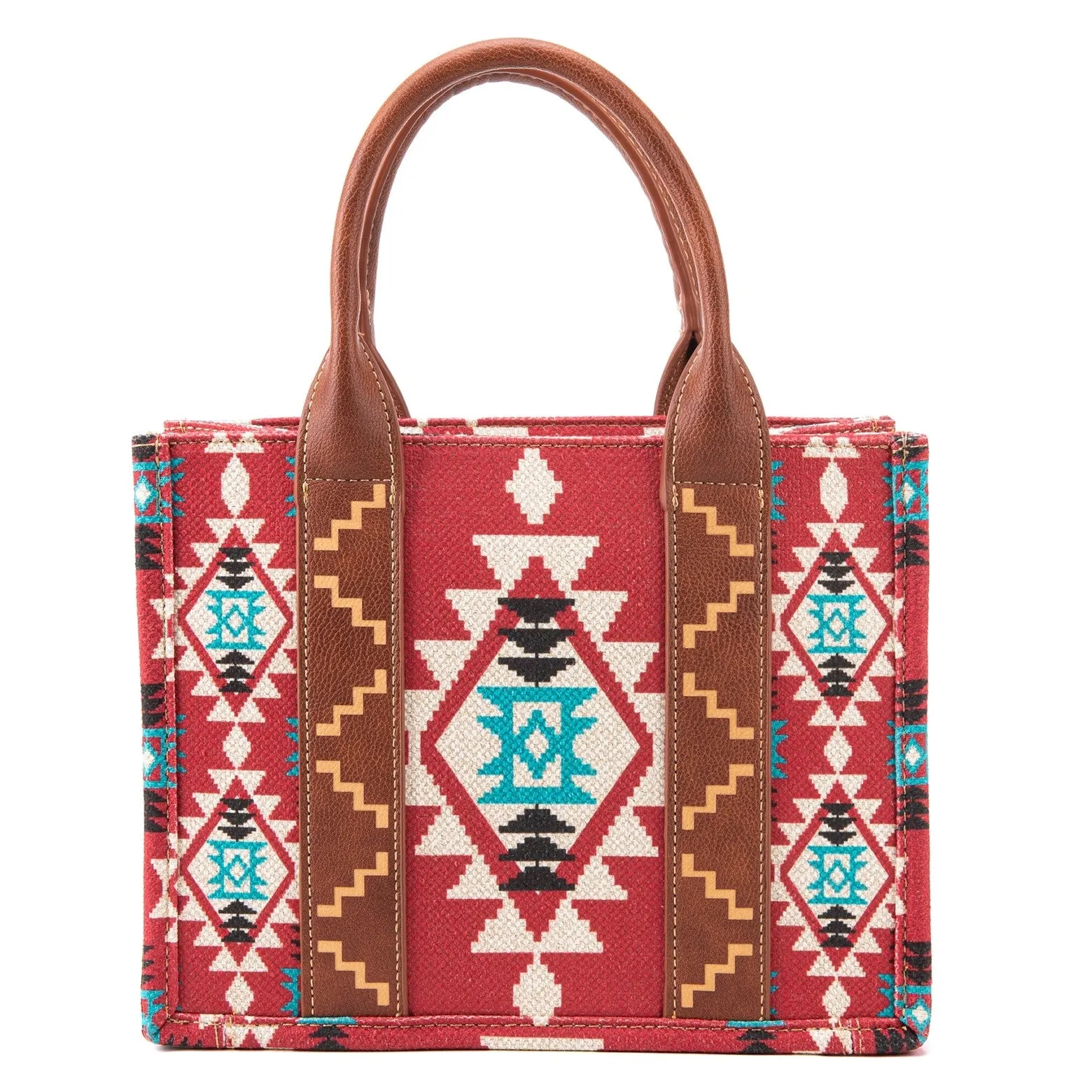 Wrangler Burgundy Southwestern Print Small Canvas Tote
