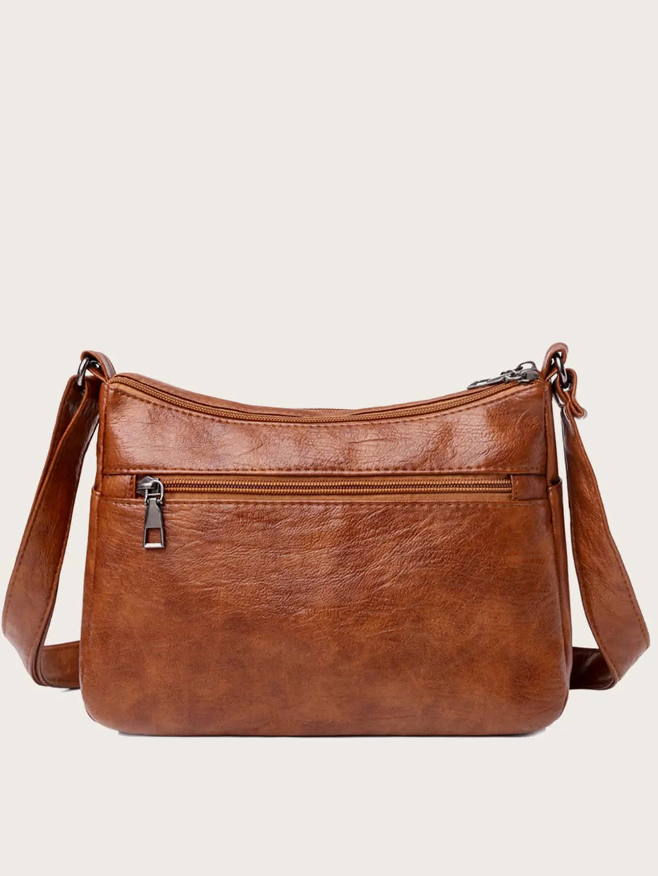 Zipper Detail Crossbody Bag